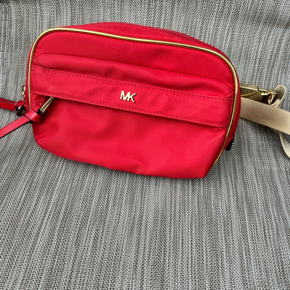 Michael Kors red belt bag nylon